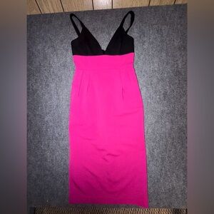 Jill Stuart Black and Pink Dress midi dress with pockets size 6